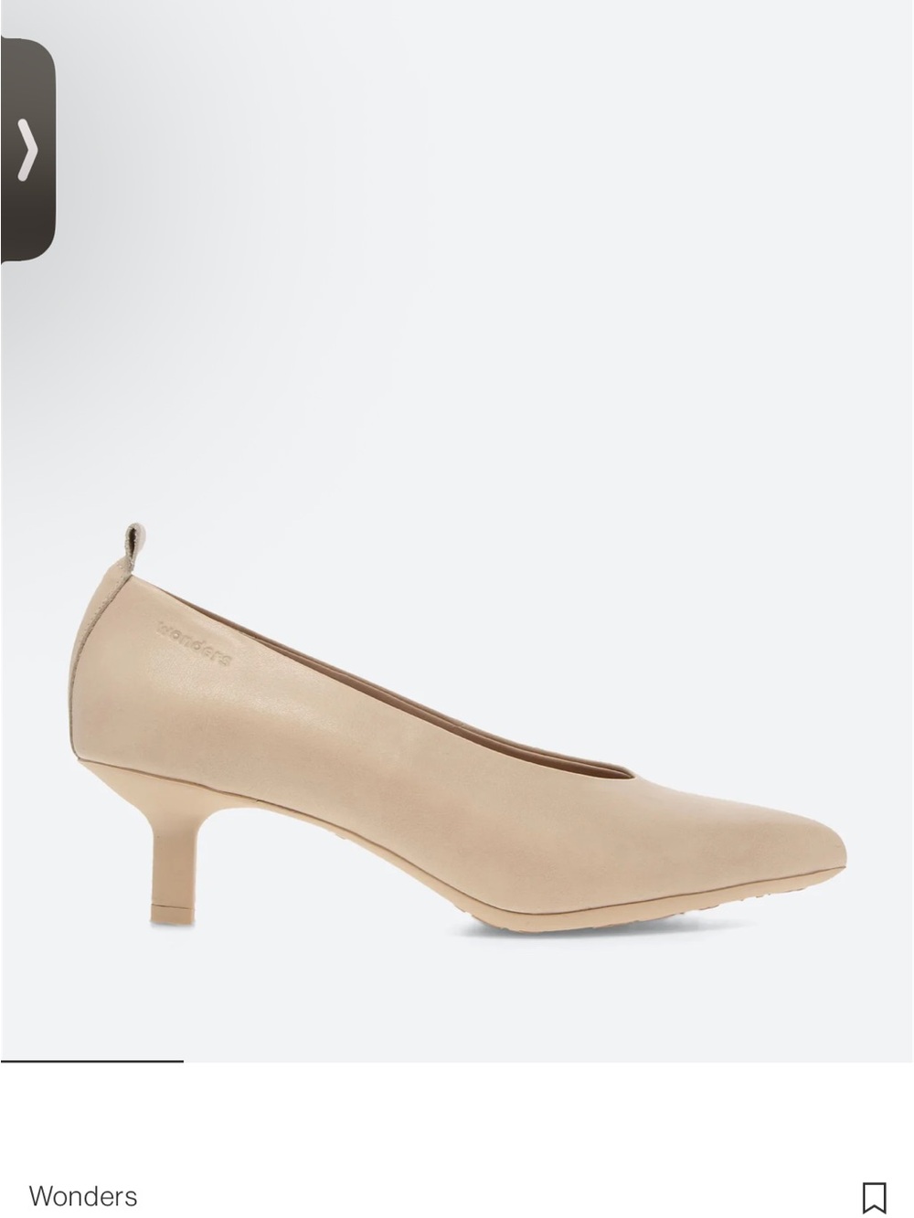 Women's Beige Pointed-Toe Low Kitten Heels - Picture 6 of 8